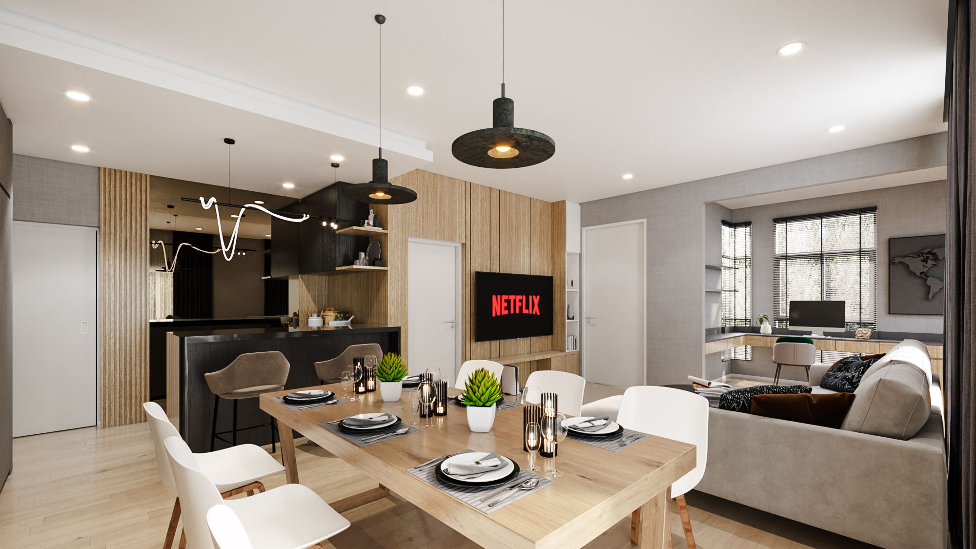 ผลงาน 3D Perspective Interior งานตกแต่งภายใน